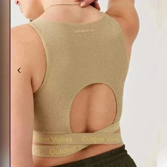 Outdoor Voices Tech Sweat Criss Cross Blue Crop Top LIKE NEW - Picture 5 of 5